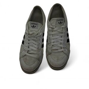 Adidas Men's White Sneakers with Black Stripes